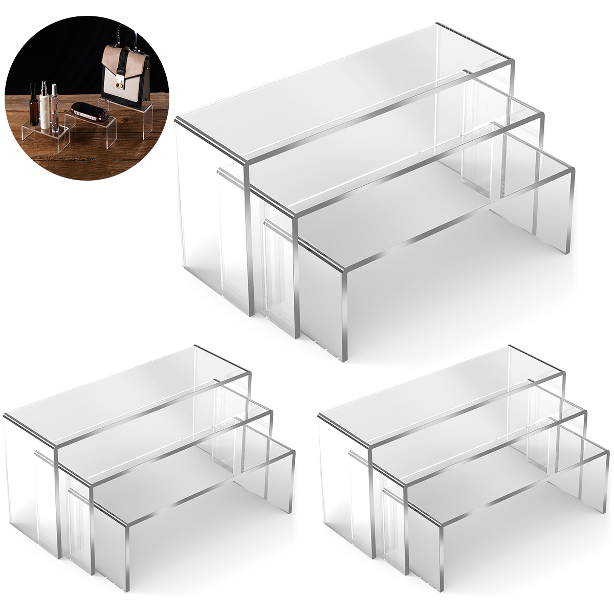 3/6/9Pcs Acrylic Display Stand - Display Risers Set recensie en prijs