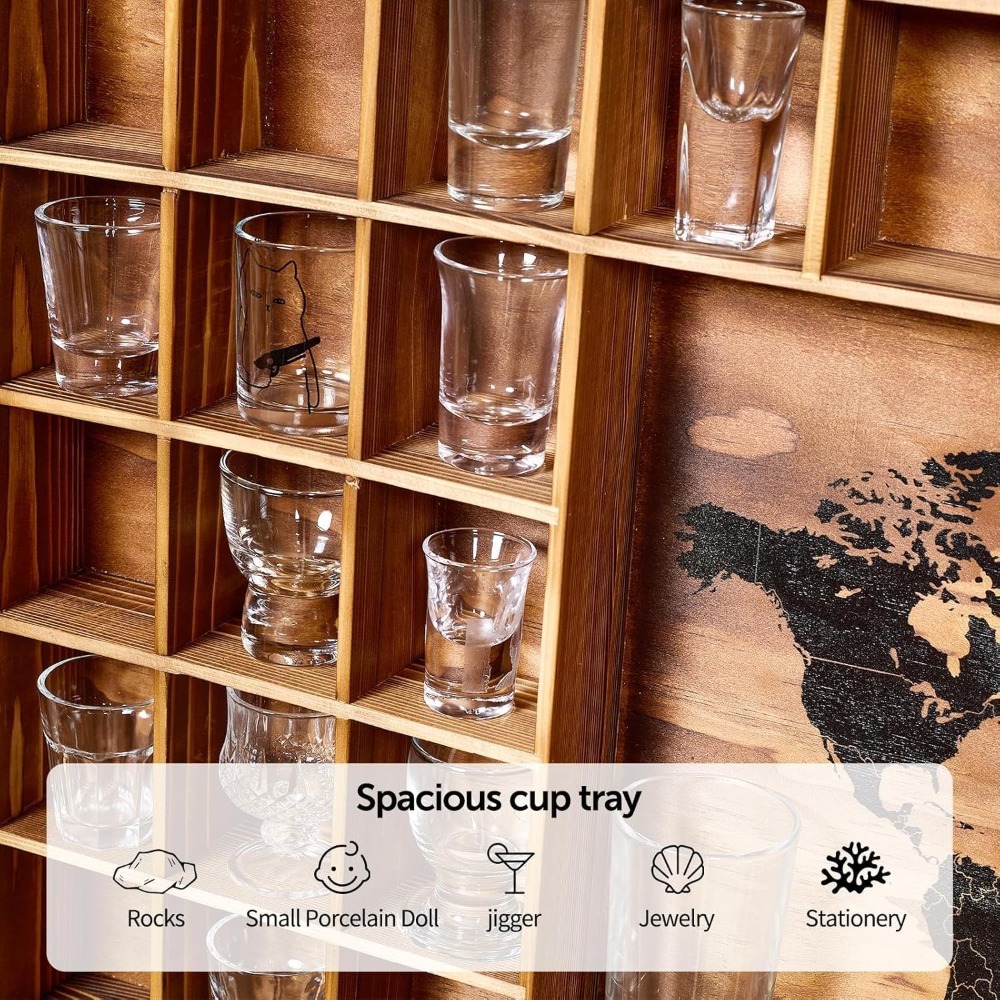 Large World Map Shot Glass Dis - Display Case Acrylic recensie en prijs